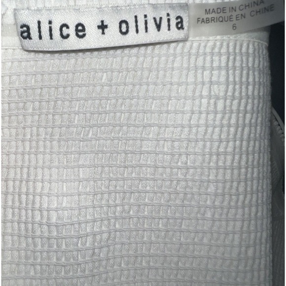 Alice + Olivia Bebe Jumpsuit Ivory Linen Blend Wide Split Leg With Belt Size 6 - Picture 8 of 9